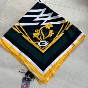 NWT Rare Vintage Green Bay Packers NFL Poly Scarf Women Geo Floral Print New